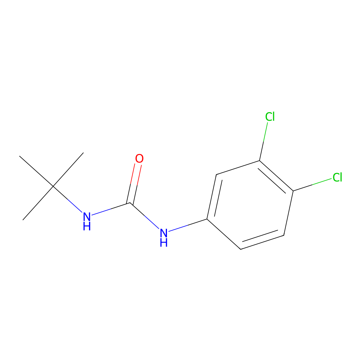 1-Tert-butyl-3-(3,4-dichloro-phenyl)-urea molecular structure, CAS 5006-91-7