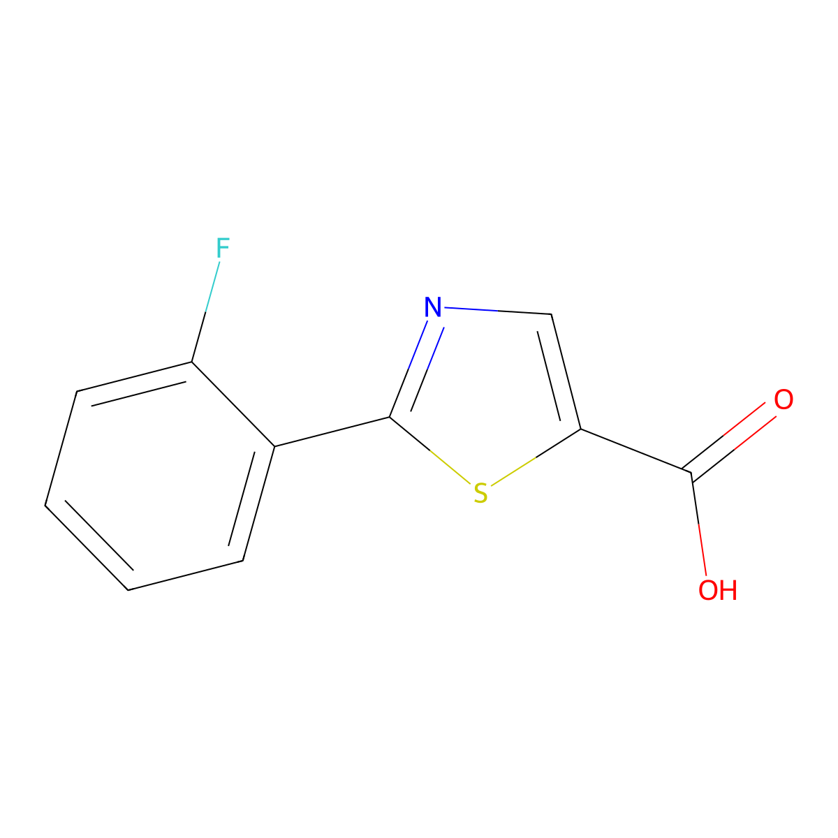 2-(2-Fluorophenyl)-5-thiazolecarboxylic acid molecular structure, CAS 500605-08-3