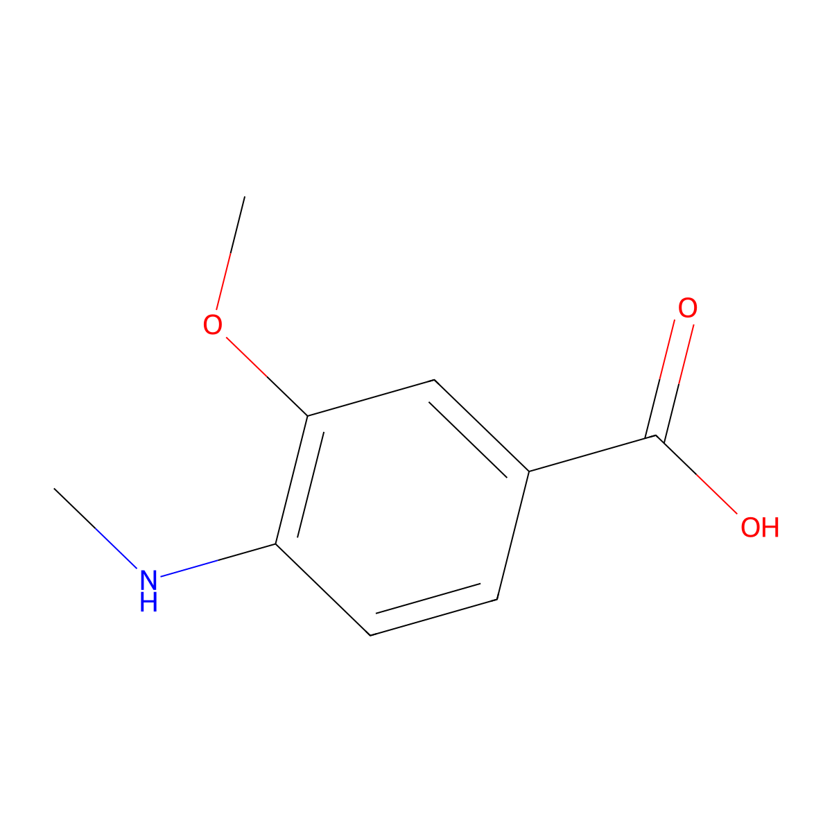3-Methoxy-4-(methylamino)benzoic acid molecular structure, CAS 500690-02-8