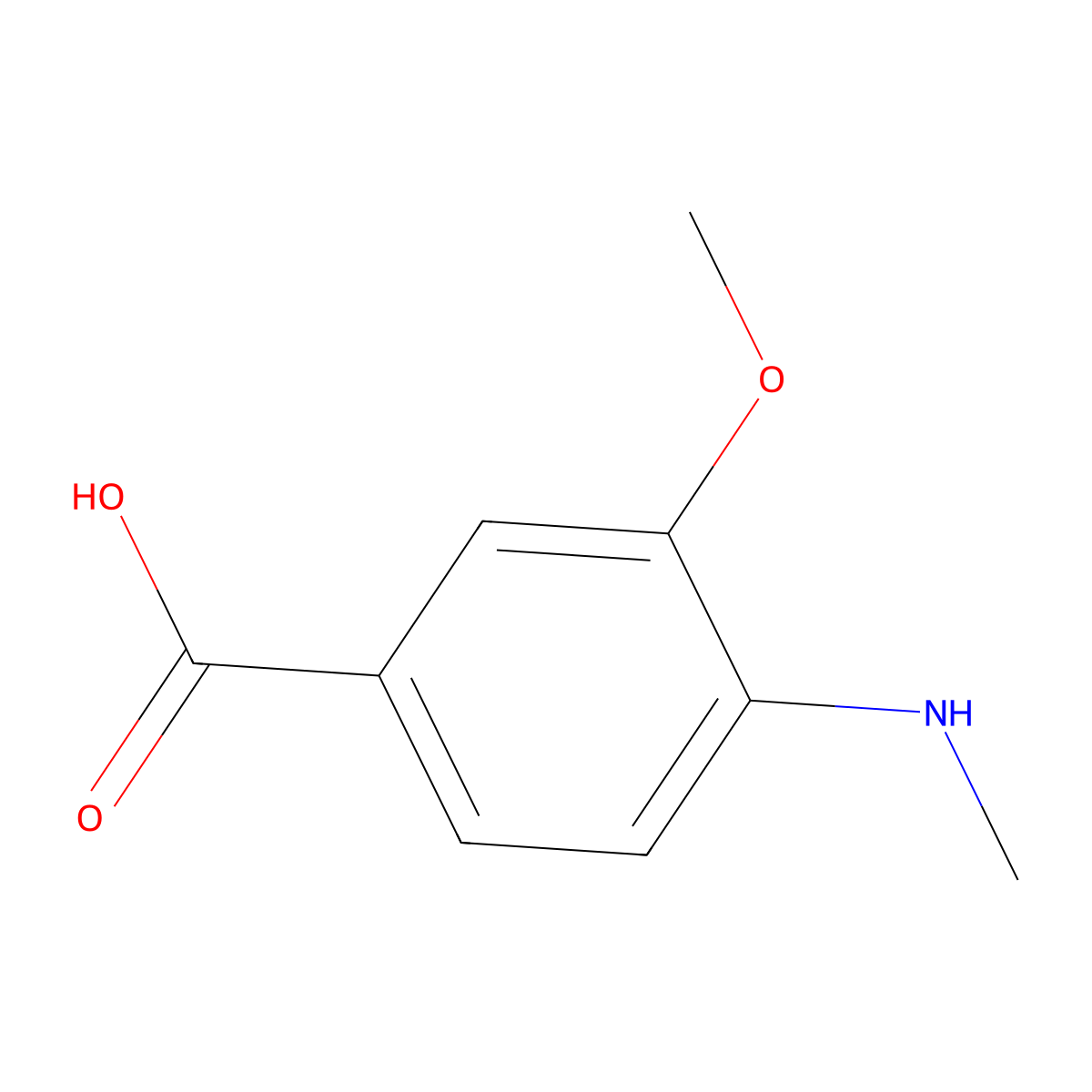 3-Methoxy-4-(methylamino)benzoic acid molecular structure, CAS 500690-02-8