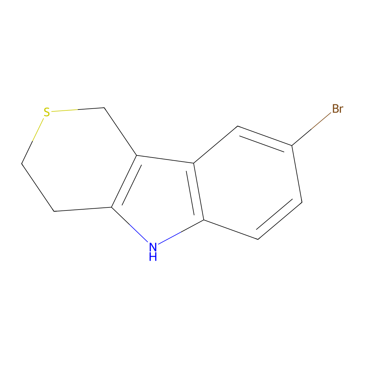 8-bromo-1H,3H,4H,5H-thiopyrano[4,3-b]indole molecular structure, CAS 500690-88-0