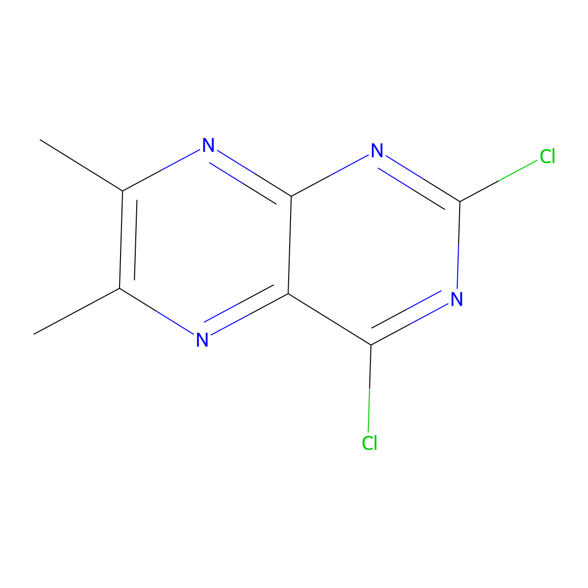 2,4-Dichloro-6,7-dimethylpteridine molecular structure, CAS 500692-39-7