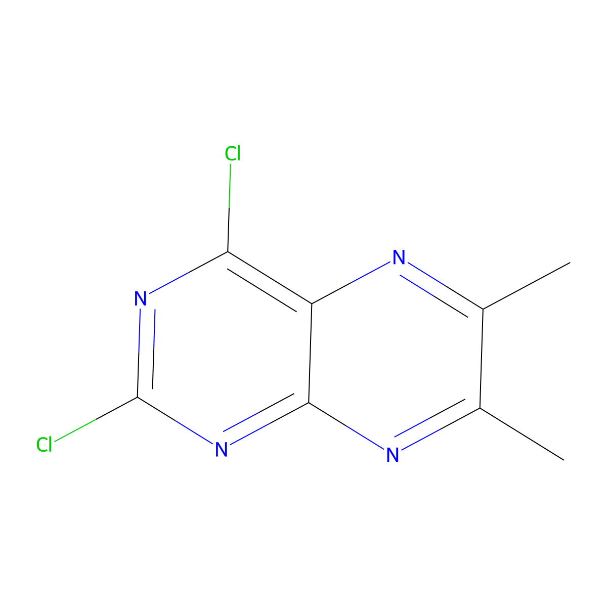 2,4-Dichloro-6,7-dimethylpteridine molecular structure, CAS 500692-39-7