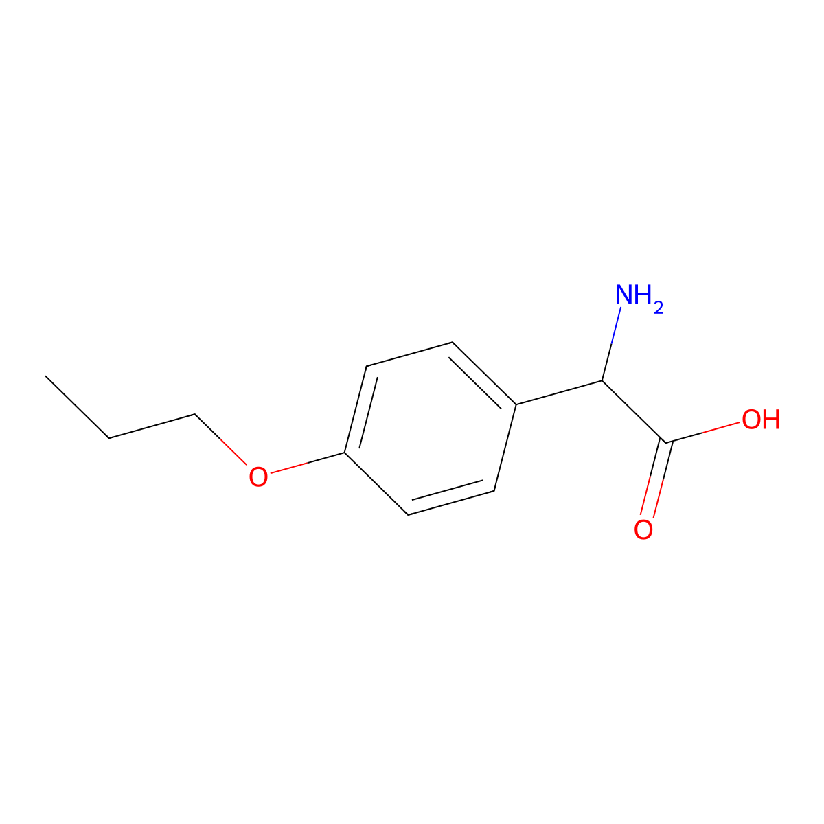 Amino(4-propoxyphenyl)acetic acid molecular structure, CAS 500695-51-2