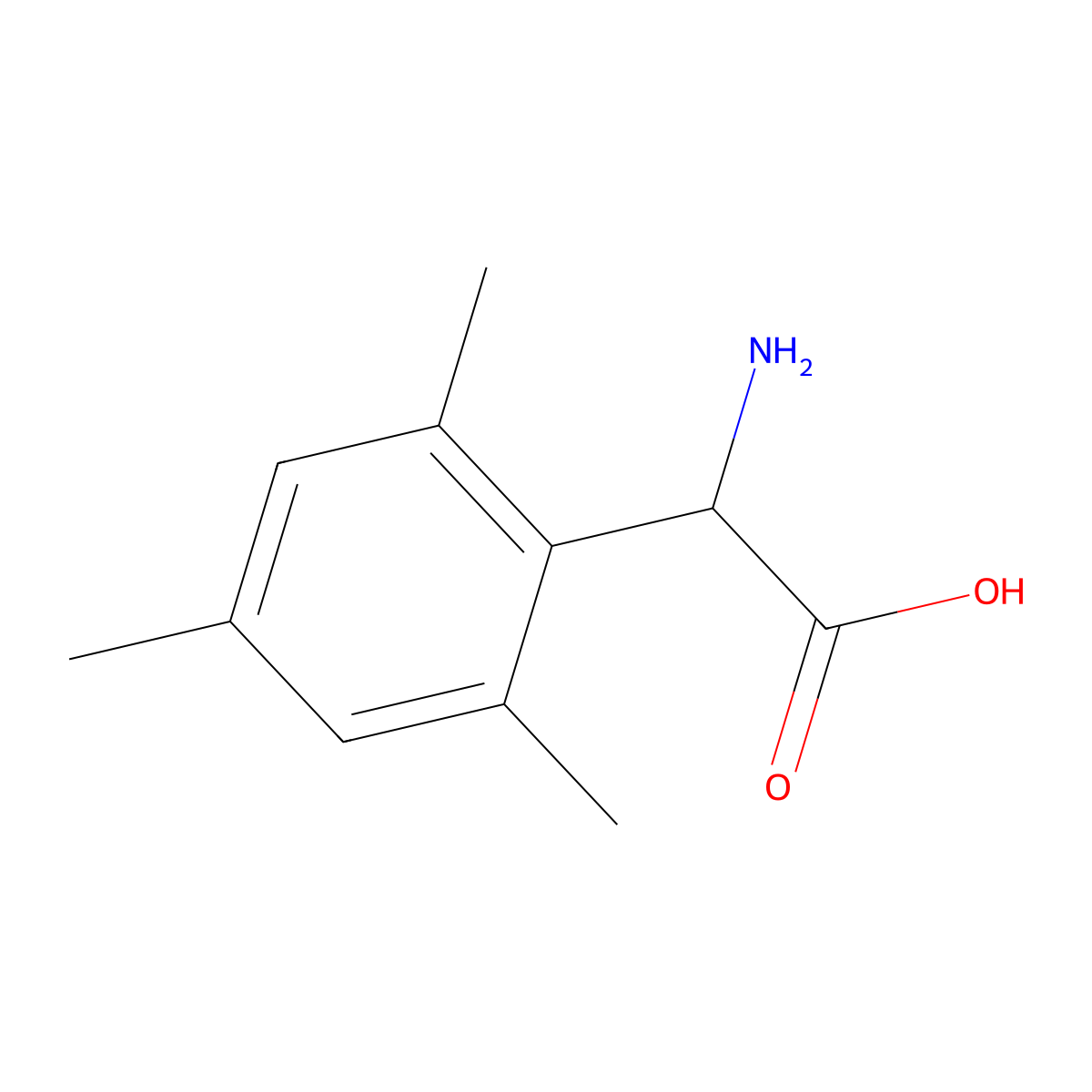 Amino(mesityl)acetic acid molecular structure, CAS 500695-54-5