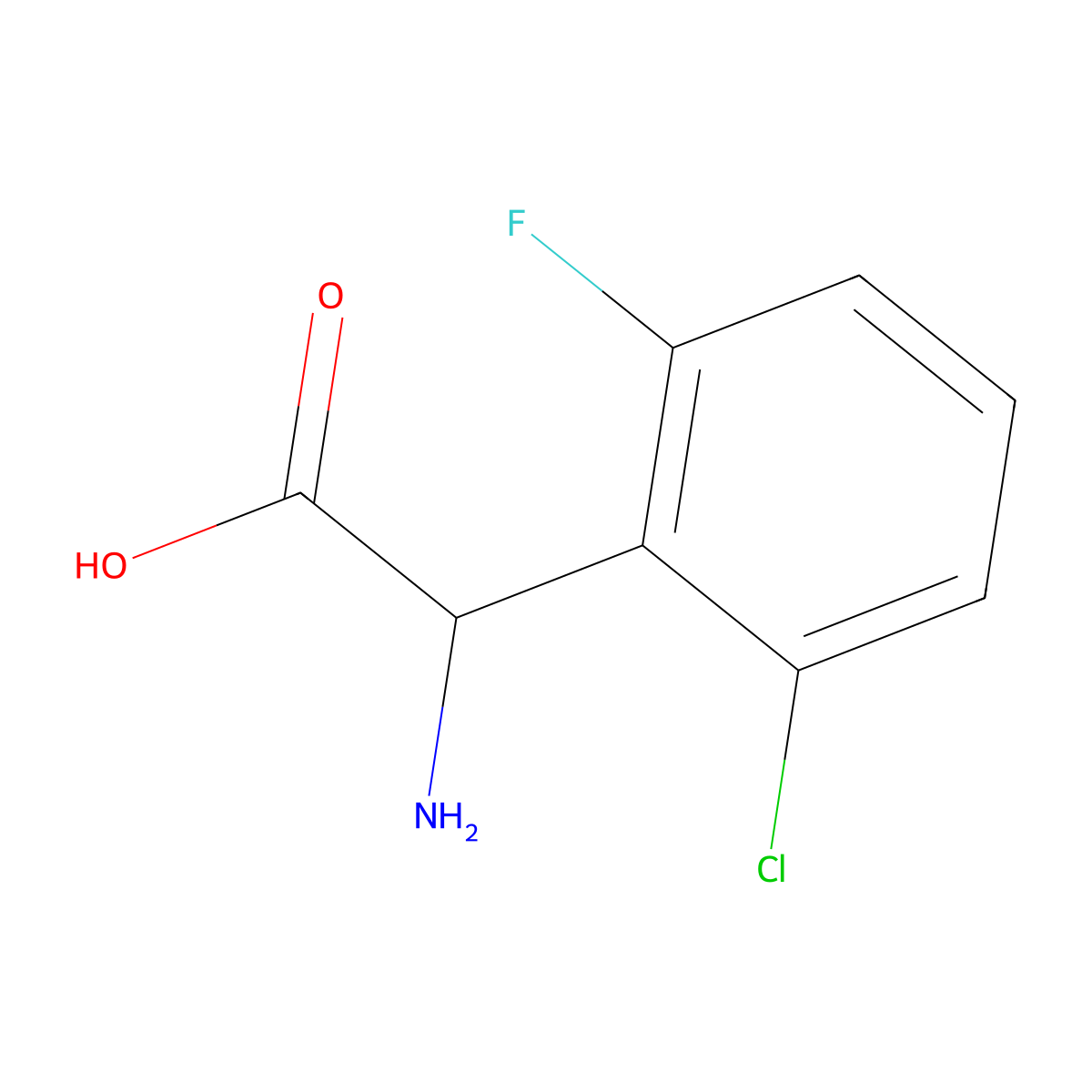 2-Amino-2-(2-chloro-6-fluorophenyl)acetic acid molecular structure, CAS 500695-92-1
