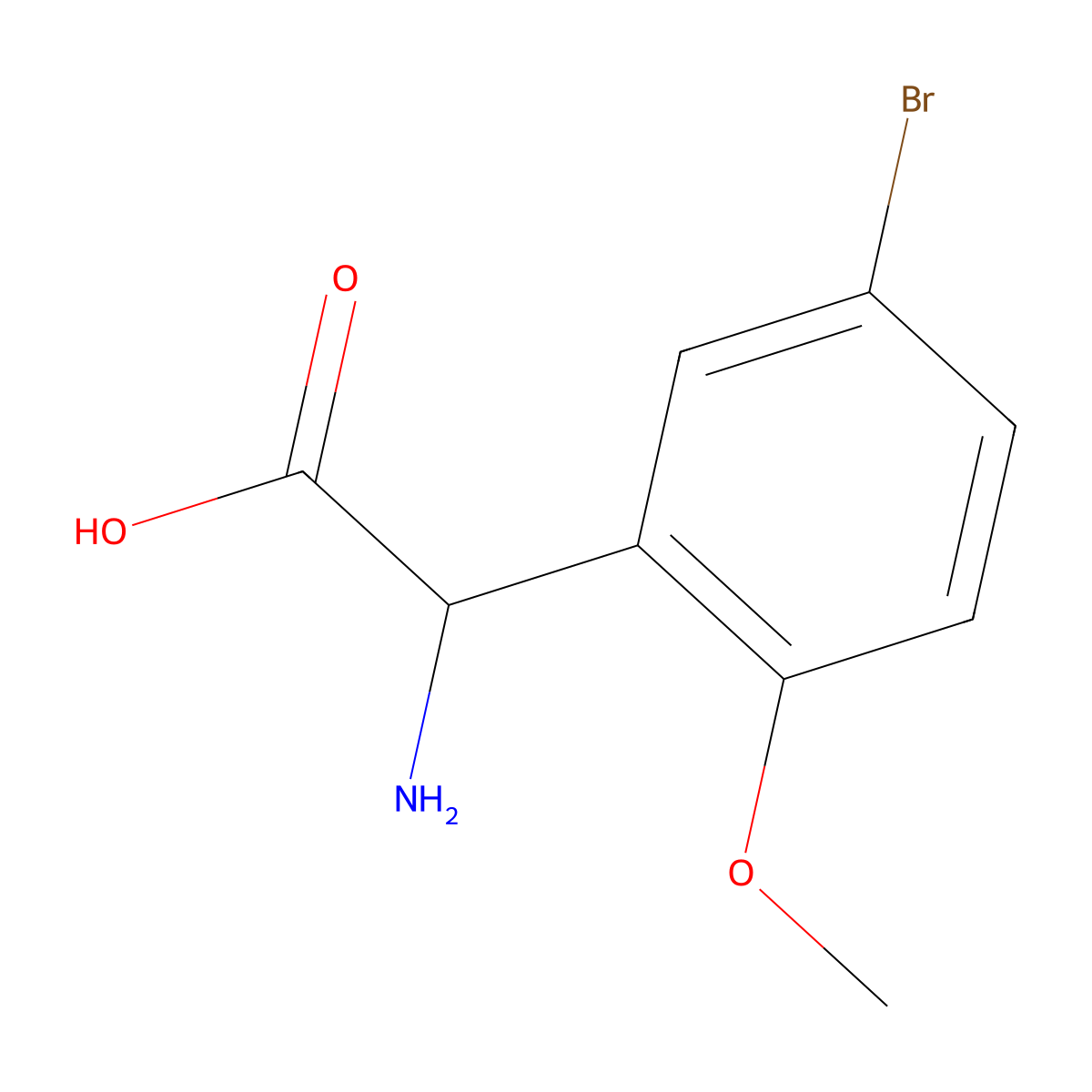2-Amino-2-(5-bromo-2-methoxyphenyl)acetic acid molecular structure, CAS 500696-01-5