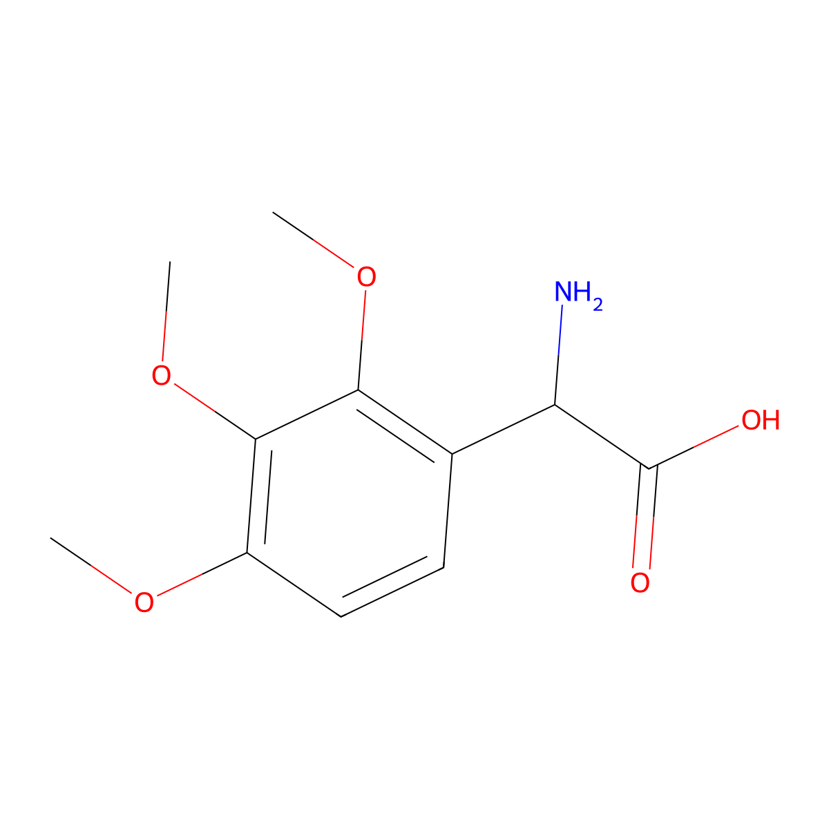Amino-(2,3,4-trimethoxy-phenyl)-acetic acid molecular structure, CAS 500696-02-6