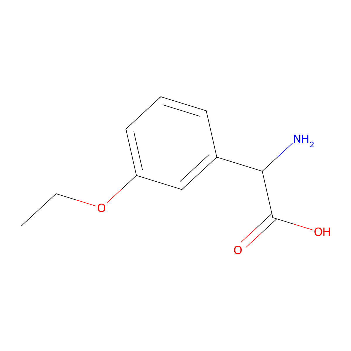 Amino-(3-ethoxy-phenyl)-acetic acid molecular structure, CAS 500696-03-7