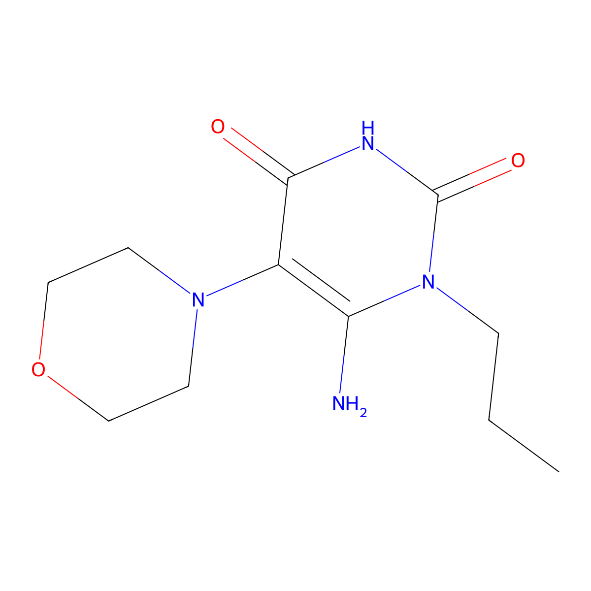 6-Amino-5-(morpholin-4-yl)-1-propyl-1,2,3,4-tetrahydropyrimidine-2,4-dione molecular structure, CAS 500696-68-4