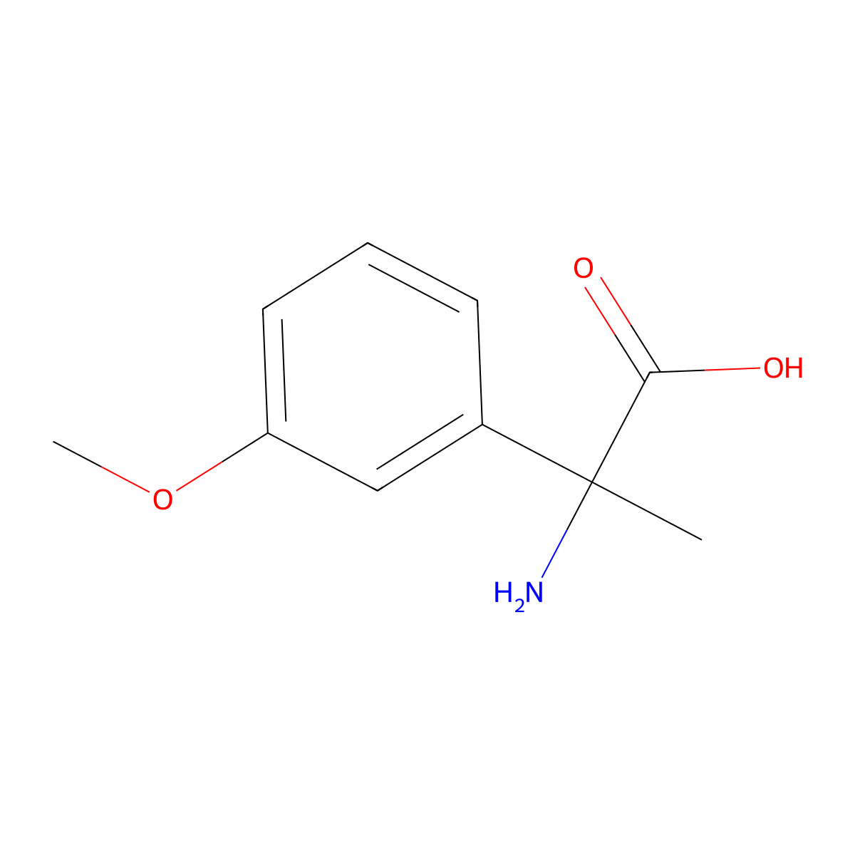 2-amino-2-(3-methoxyphenyl)propanoic Acid molecular structure, CAS 500697-95-0