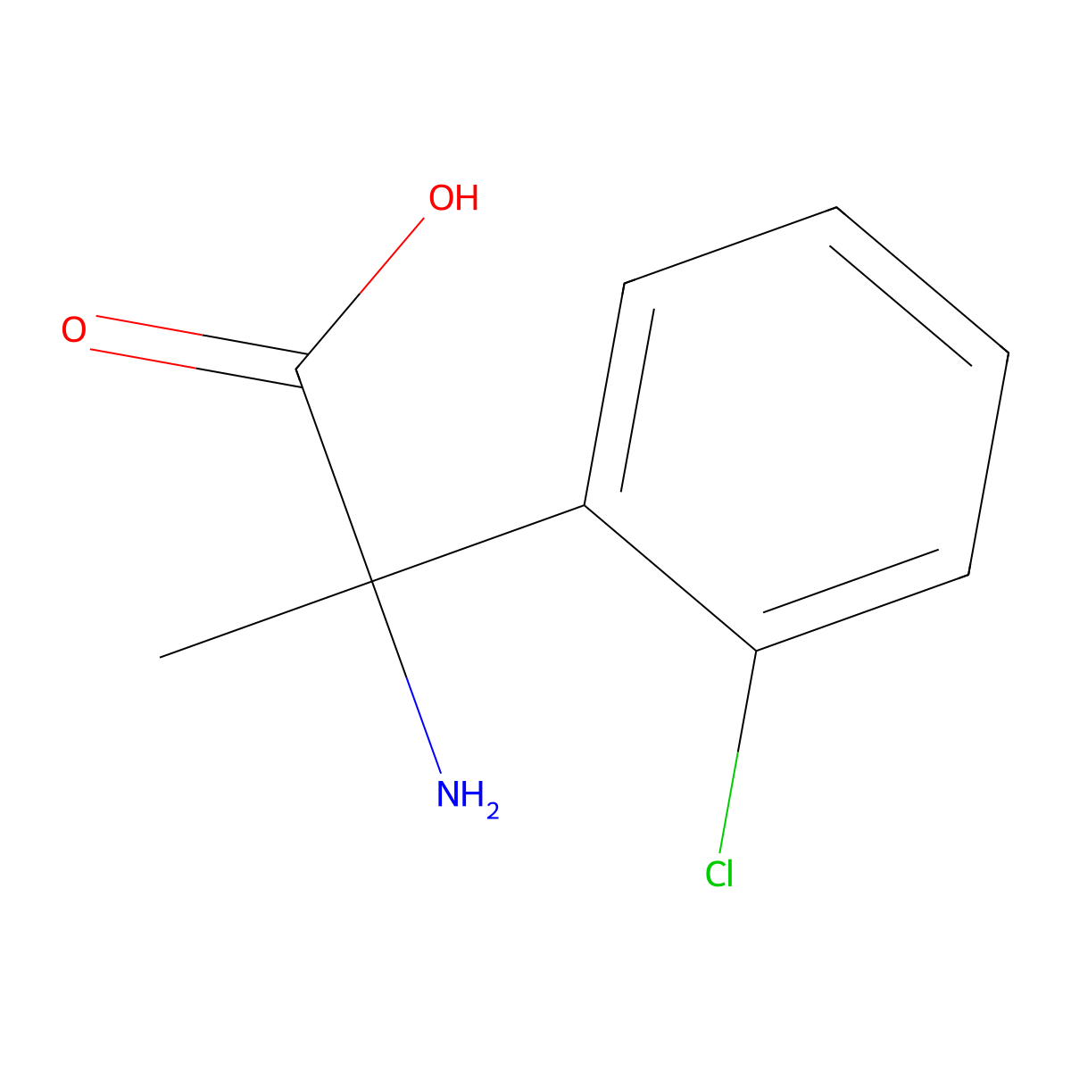 2-amino-2-(2-chlorophenyl)propanoic Acid molecular structure, CAS 500698-02-2