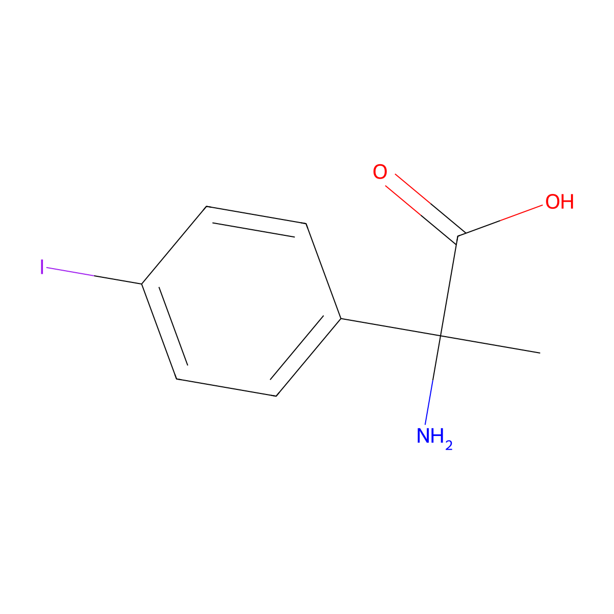 2-amino-2-(4-iodophenyl)propanoic Acid molecular structure, CAS 500698-04-4