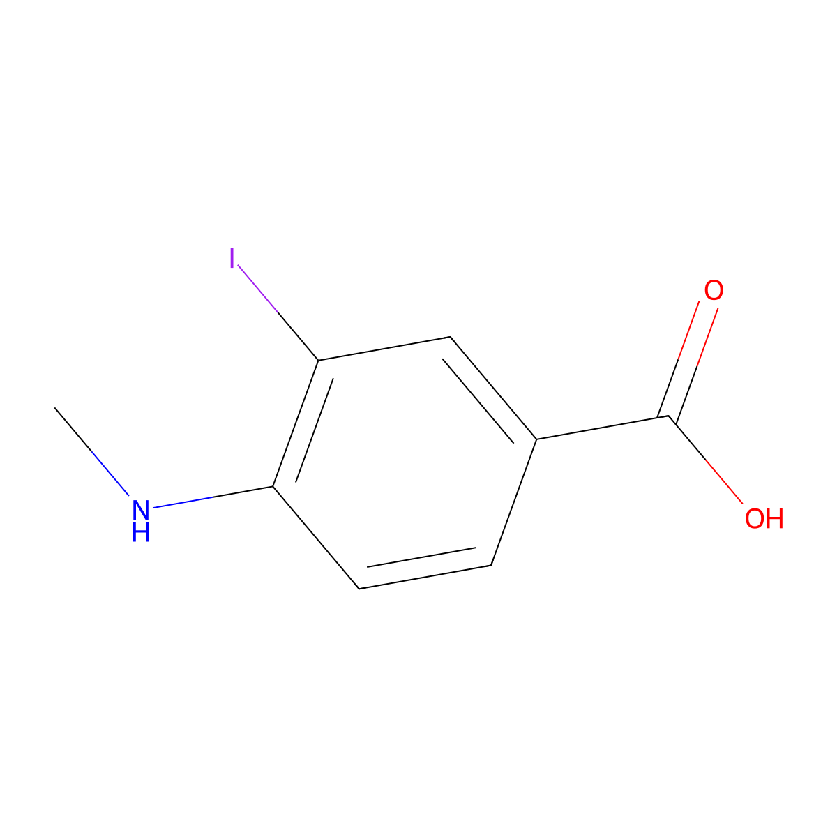 3-Iodo-4-(methylamino)benzoic acid molecular structure, CAS 500699-01-4