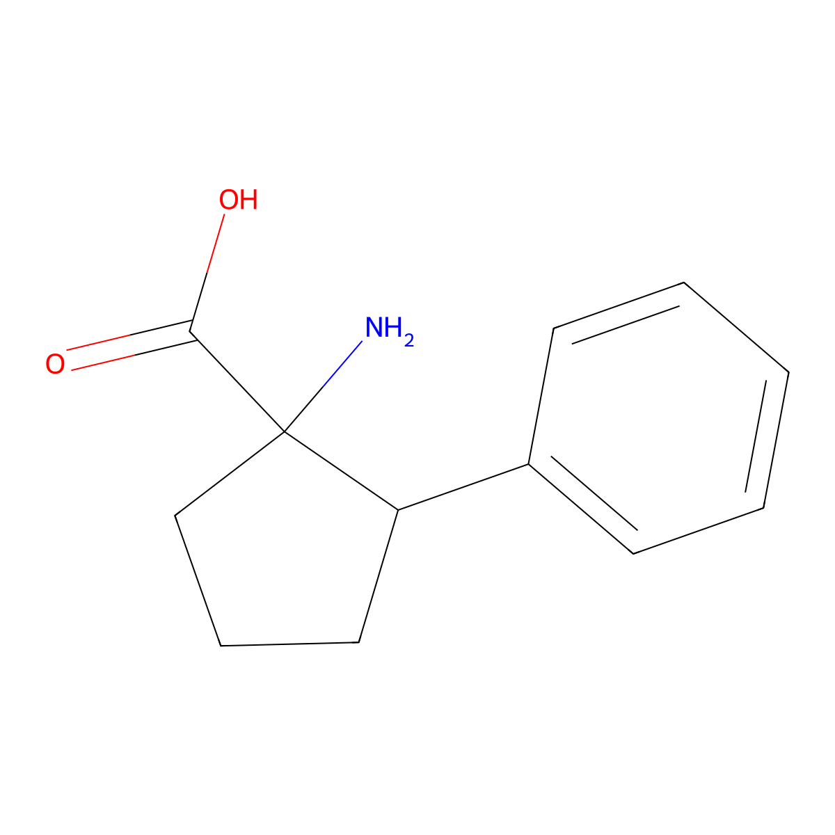 1-Amino-2-phenylcyclopentane-1-carboxylic acid molecular structure, CAS 5007-32-9