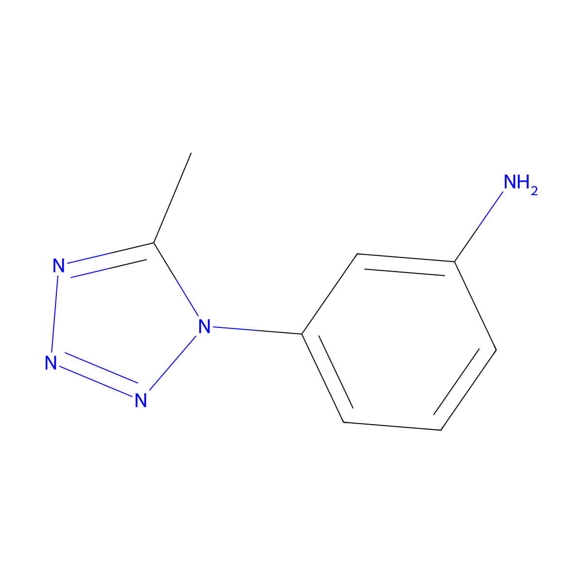 3-(5-methyl-1H-1,2,3,4-tetrazol-1-yl)aniline molecular structure, CAS 500701-24-6