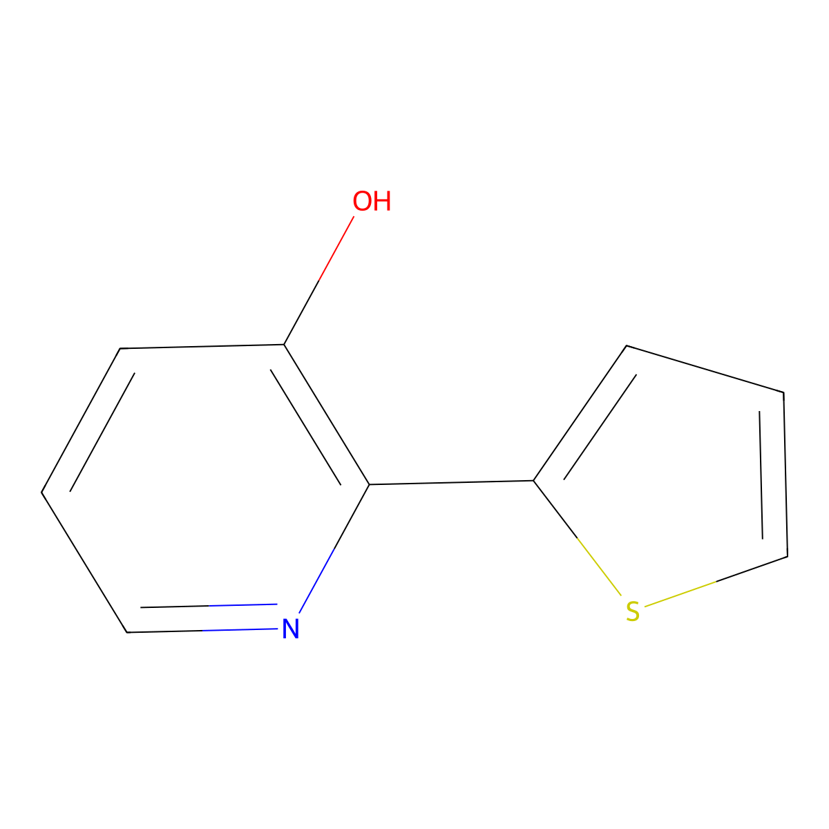 2-(Thiophen-2-yl)pyridin-3-ol molecular structure, CAS 500706-99-0