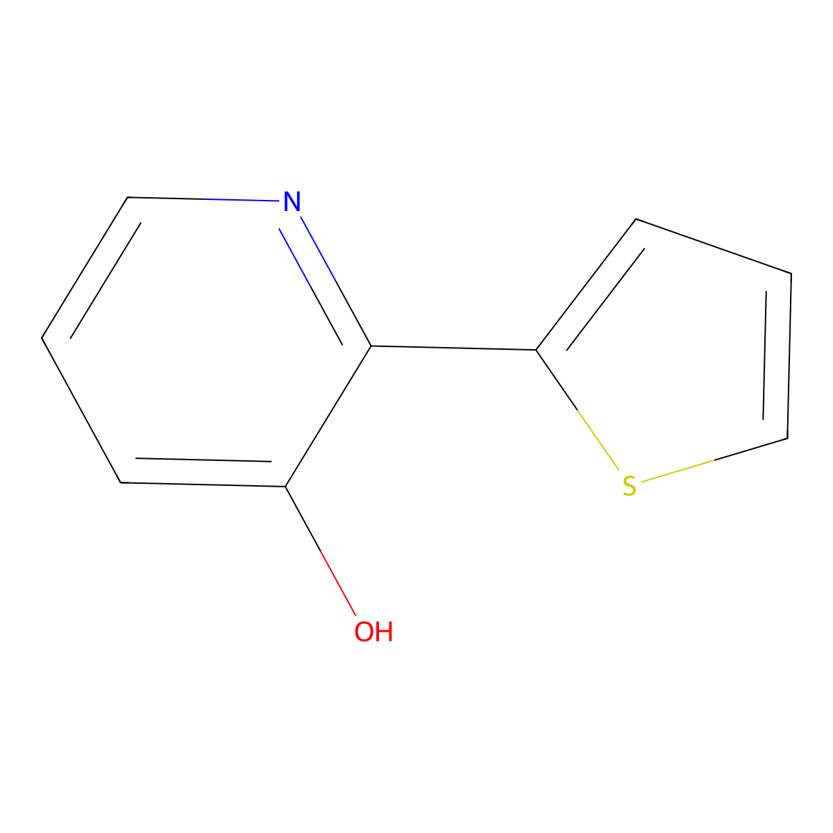 2-(Thiophen-2-yl)pyridin-3-ol molecular structure, CAS 500706-99-0