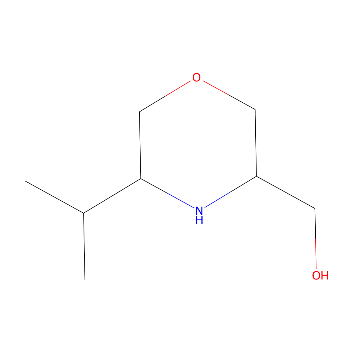((3S,5S)-5-Isopropylmorpholin-3-yl)methanol molecular structure, CAS 500708-40-7
