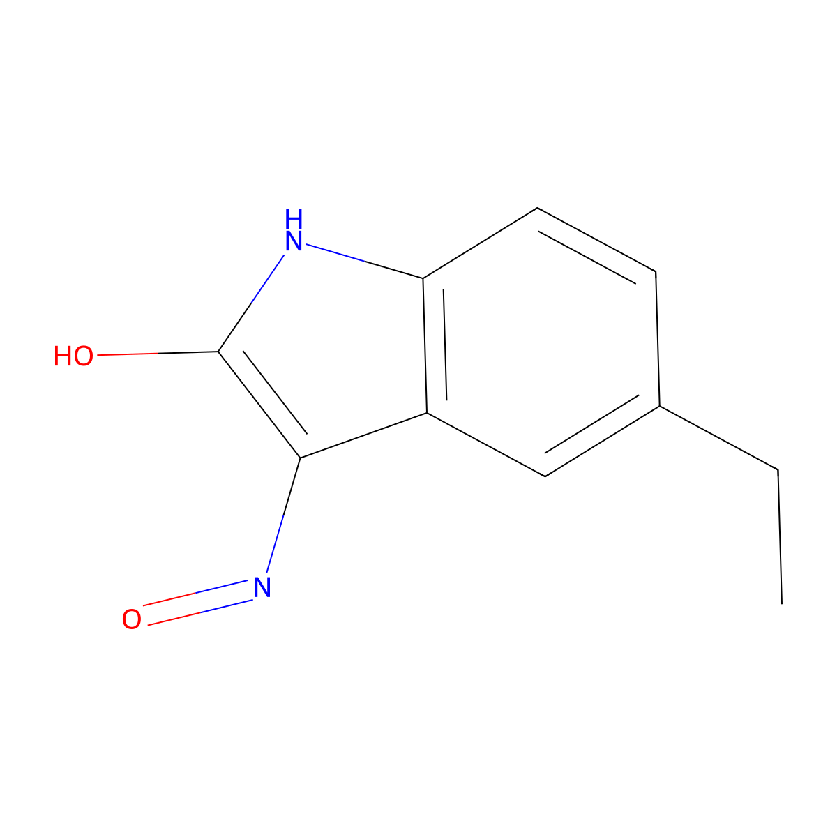 5-Ethyl-3-(hydroxyimino)indolin-2-one molecular structure, CAS 500711-57-9