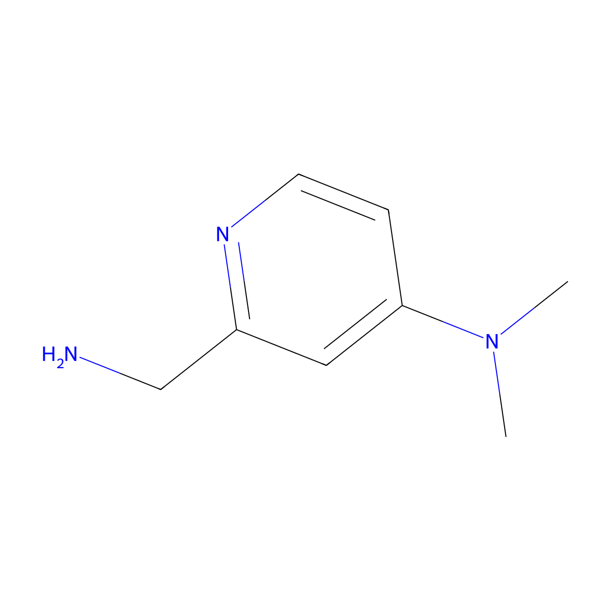 2-(aminomethyl)-N,N-dimethylpyridin-4-amine molecular structure, CAS 500716-28-9