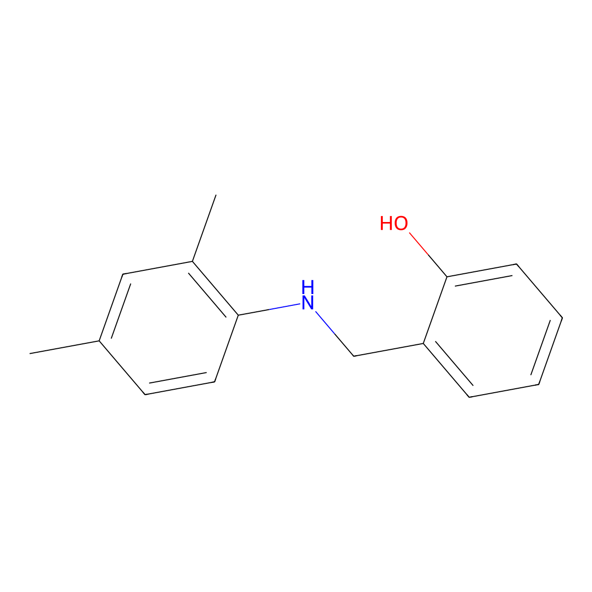 2-{[(2,4-Dimethylphenyl)amino]methyl}phenol molecular structure, CAS 500727-62-8