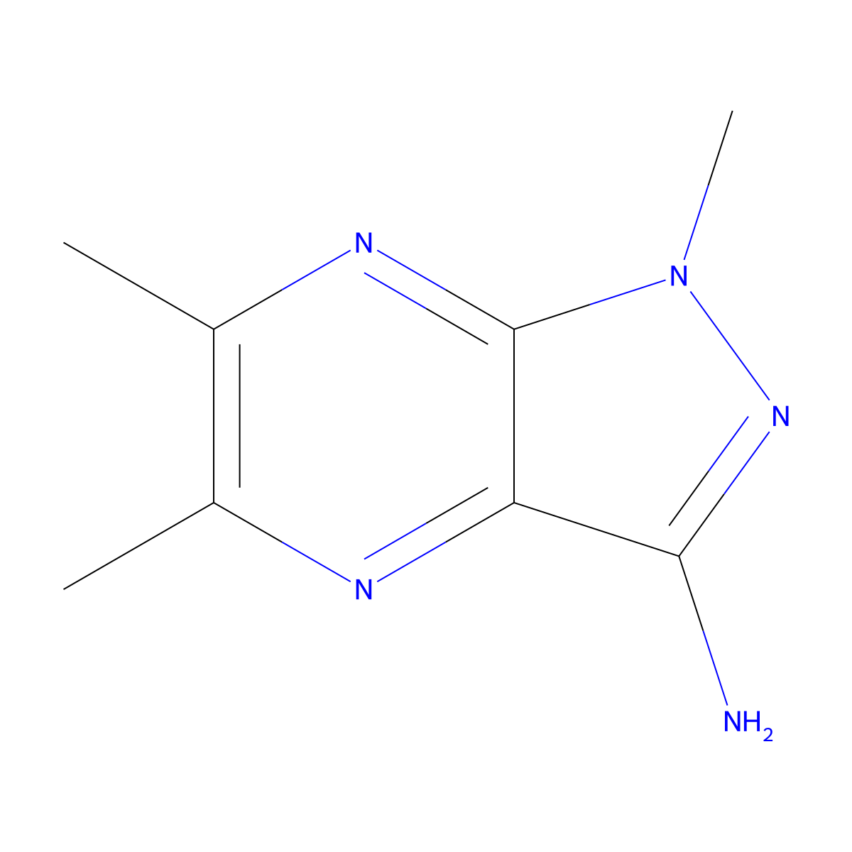 1,5,6-Trimethyl-1h-pyrazolo[3,4-b]pyrazin-3-amine molecular structure, CAS 500727-70-8