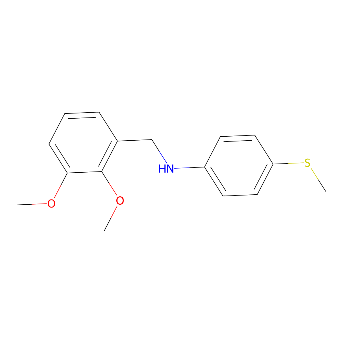 2,3-Dimethoxy-N-[4-(methylthio)phenyl]benzenemethanamine molecular structure, CAS 500727-75-3