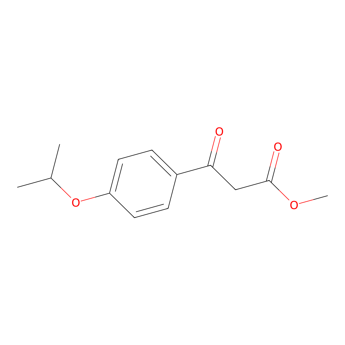 Methyl 3-(4-isopropoxyphenyl)-3-oxopropanoate molecular structure, CAS 500727-78-6