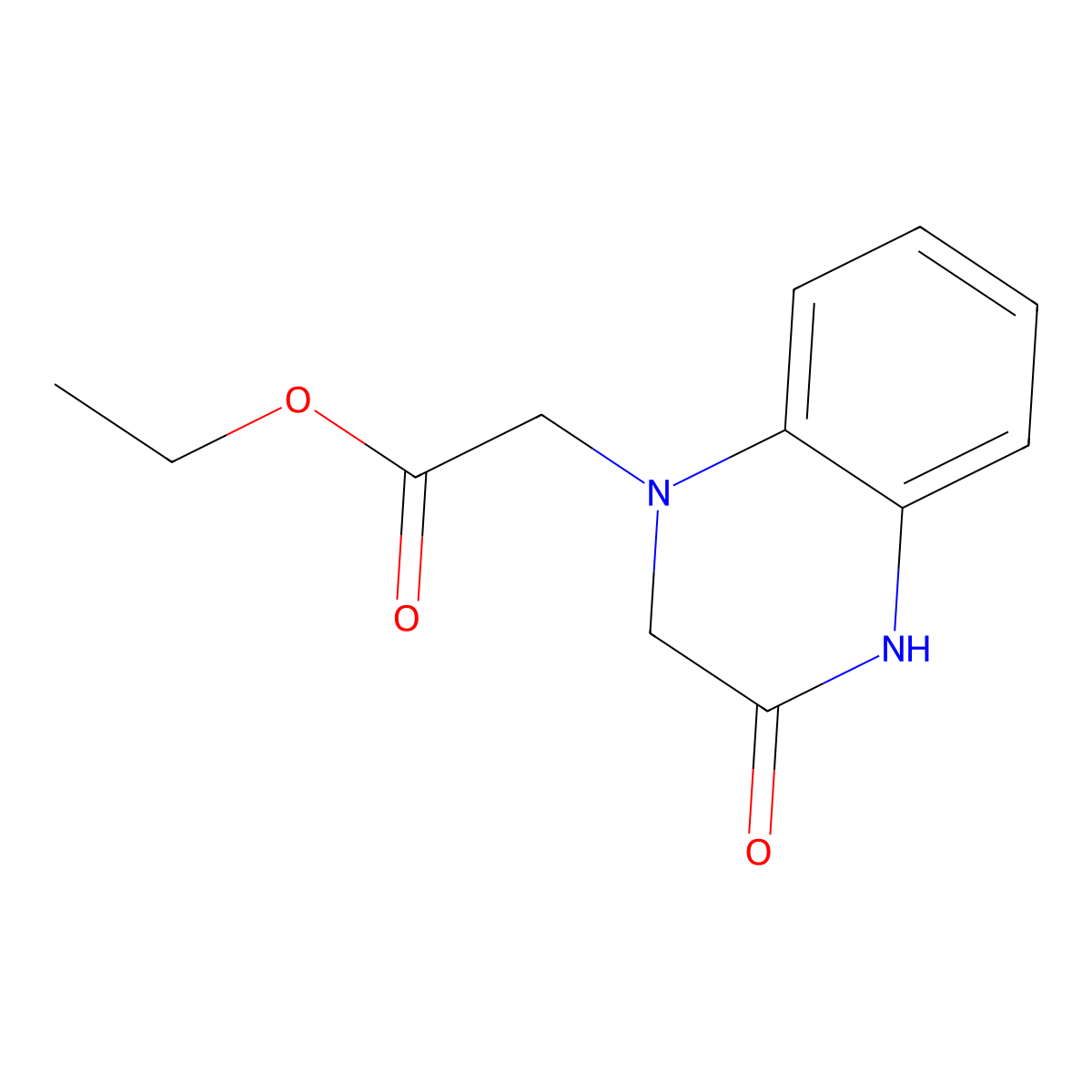 Ethyl 2-(3-oxo-1,2,3,4-tetrahydroquinoxalin-1-yl)acetate molecular structure, CAS 500728-16-5
