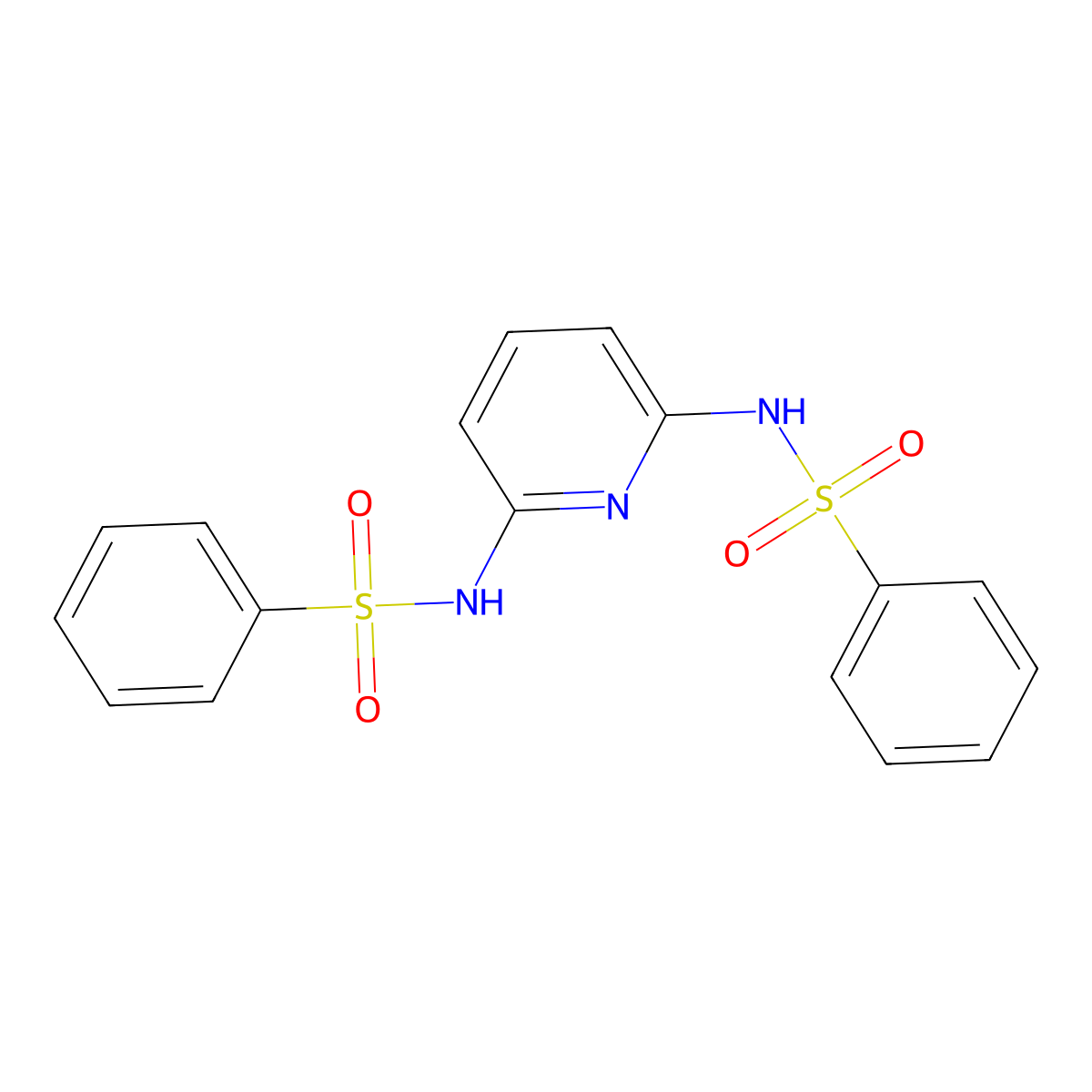 N-[6-(benzenesulfonamido)pyridin-2-yl]benzenesulfonamide molecular structure, CAS 500728-20-1