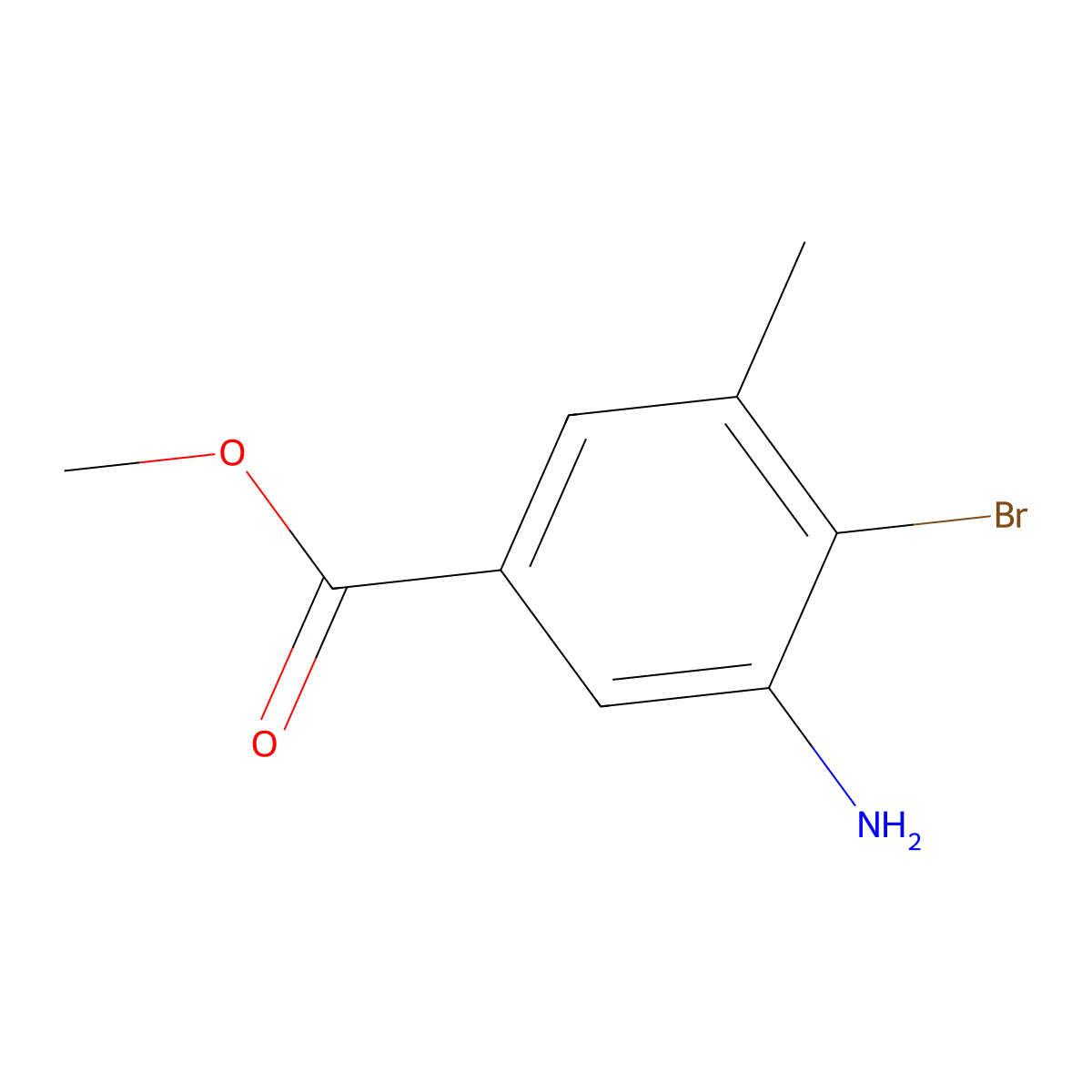 Methyl 3-amino-4-bromo-5-methylbenzoate molecular structure, CAS 500730-87-0