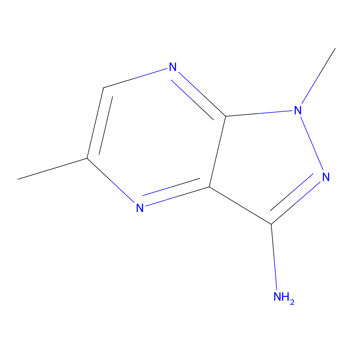 1,5-Dimethyl-1H-pyrazolo[3,4-b]pyrazin-3-amine molecular structure, CAS 500731-38-4