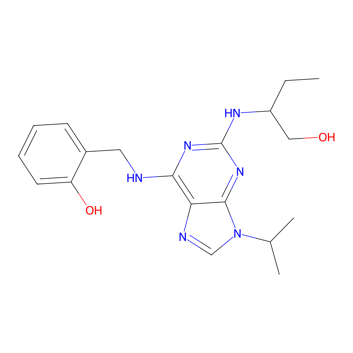 Olomoucine Ii molecular structure, CAS 500735-47-7
