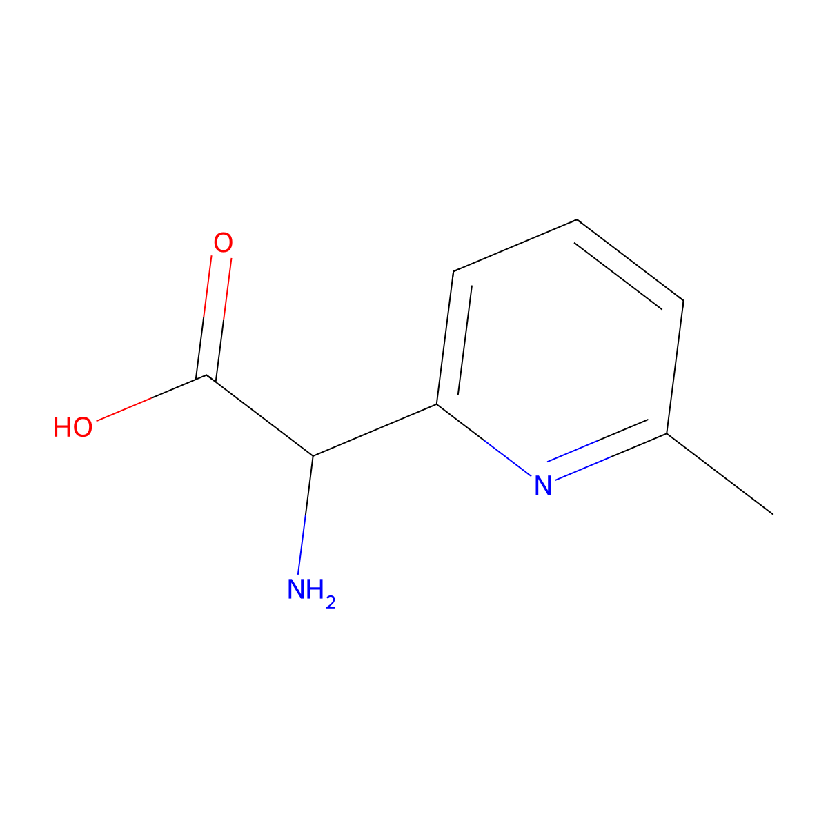2-amino-2-(6-methylpyridin-2-yl)acetic Acid molecular structure, CAS 500755-91-9
