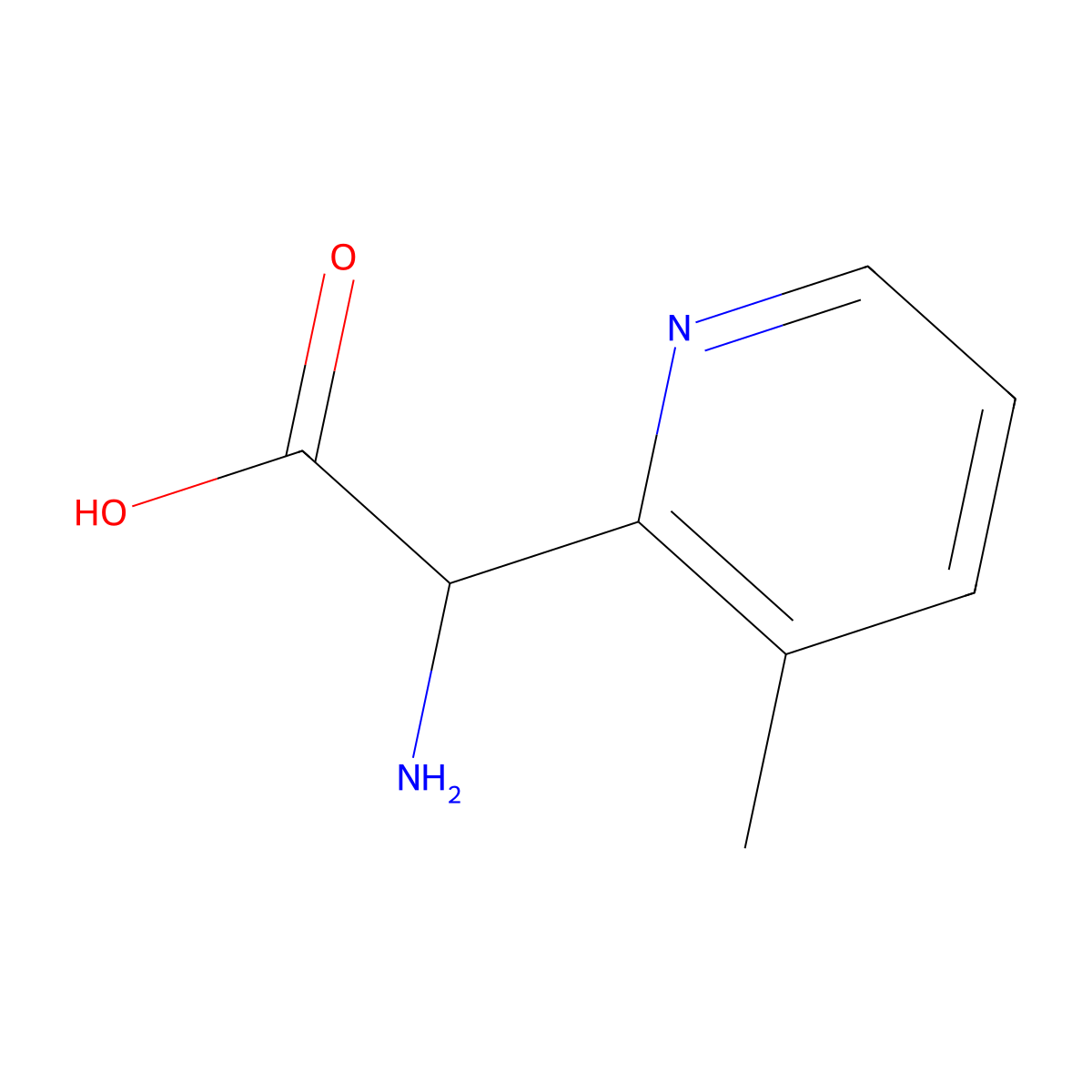 2-amino-2-(3-methylpyridin-2-yl)acetic Acid molecular structure, CAS 500755-94-2