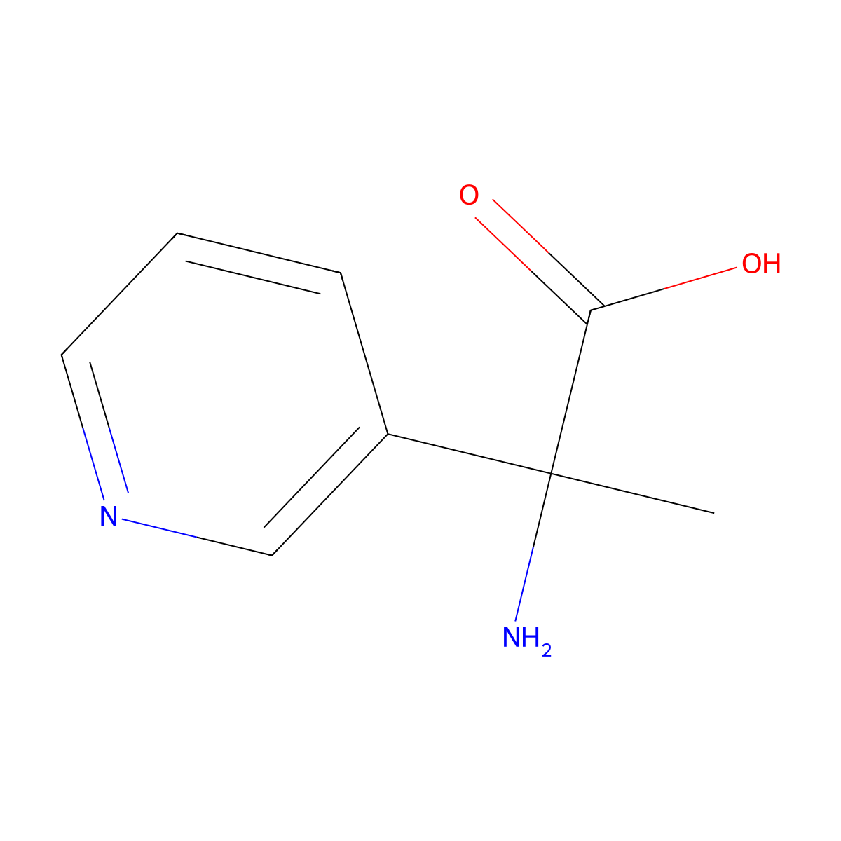 2-Amino-2-(pyridin-3-yl)propanoic acid molecular structure, CAS 500755-95-3