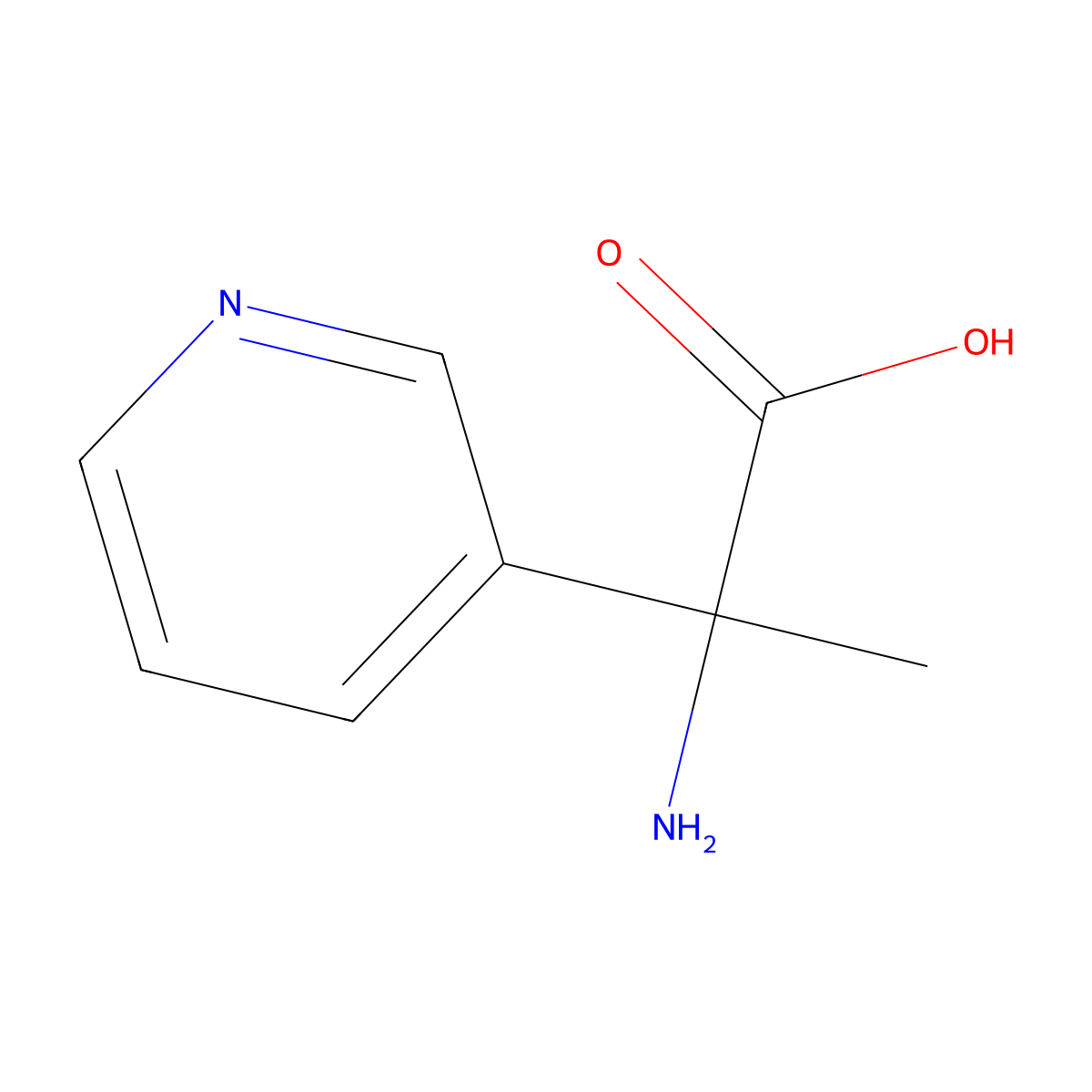 2-Amino-2-(pyridin-3-yl)propanoic acid molecular structure, CAS 500755-95-3