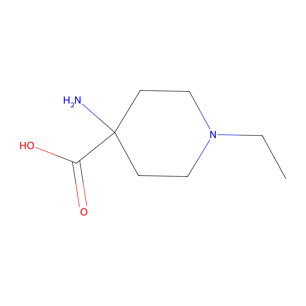 4-Amino-1-ethyl-4-piperidinecarboxylic acid molecular structure, CAS 500756-05-8