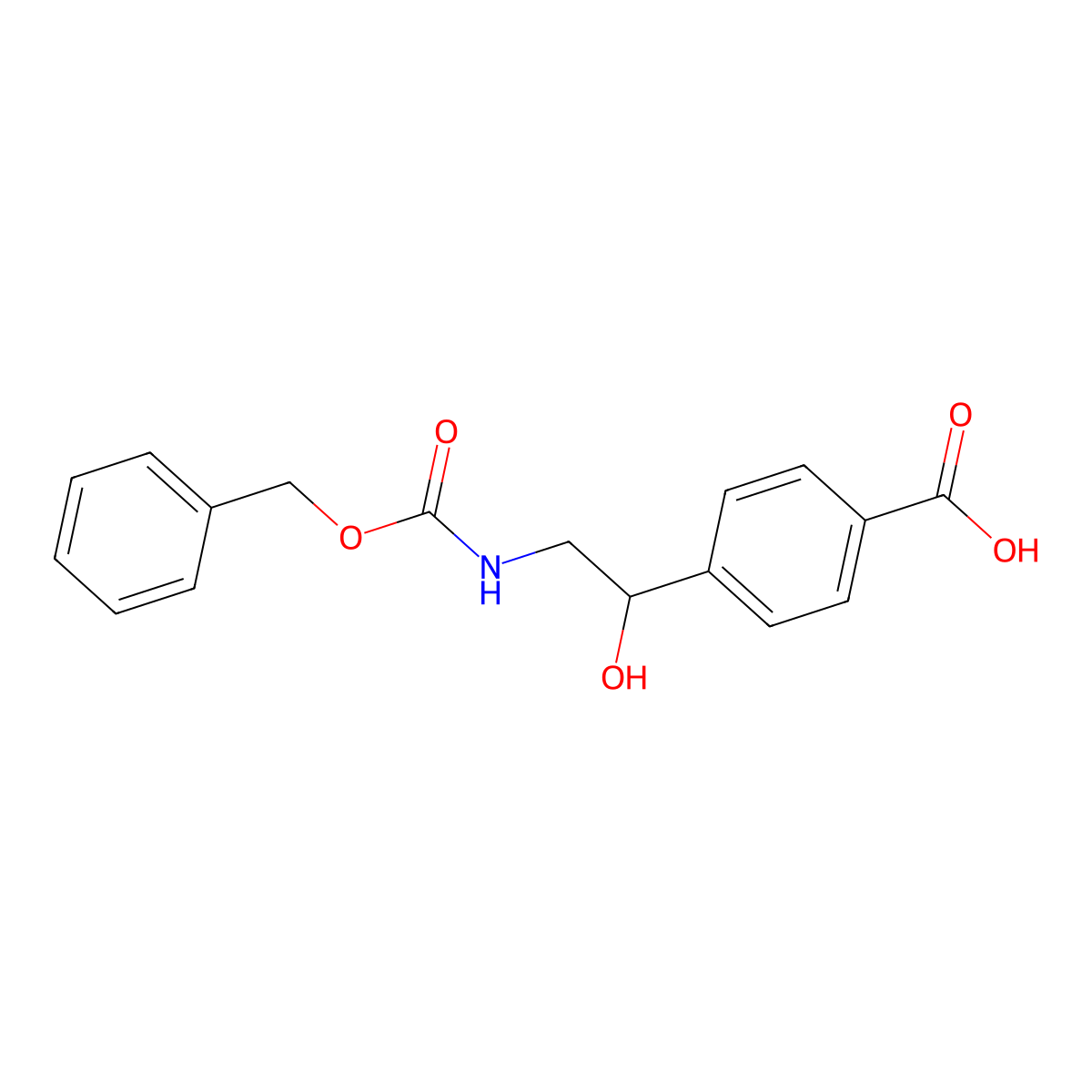 4-[(1S)-2-{[(benzyloxy)carbonyl]amino}-1-hydroxyethyl]benzoic acid molecular structure, CAS 500763-86-0