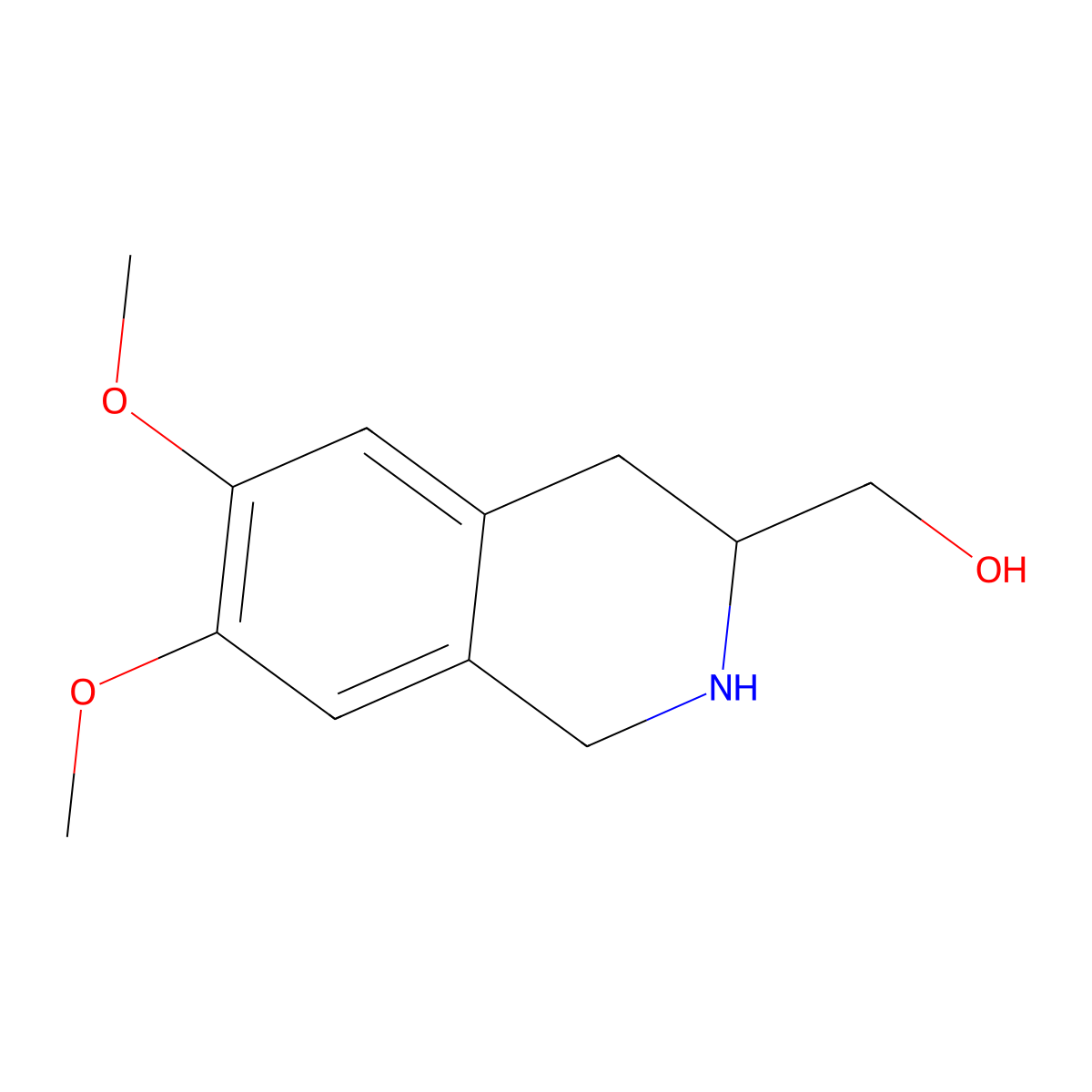 (6,7-Dimethoxy-1,2,3,4-tetrahydro-isoquinolin-3-YL)-methanol molecular structure, CAS 500765-68-4