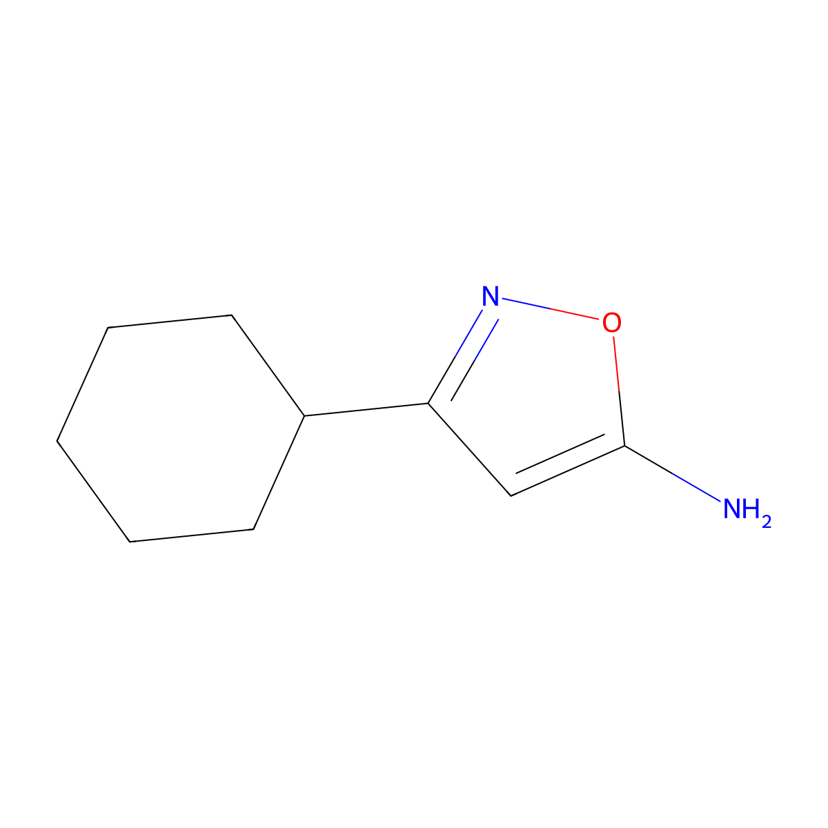3-Cyclohexyl-1,2-oxazol-5-amine molecular structure, CAS 500766-46-1