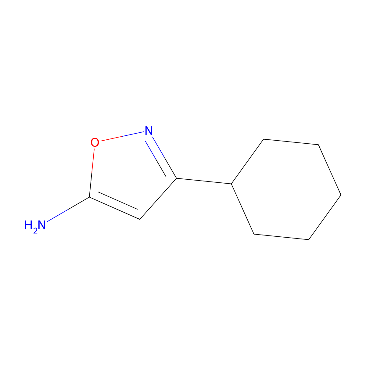 3-Cyclohexyl-1,2-oxazol-5-amine molecular structure, CAS 500766-46-1