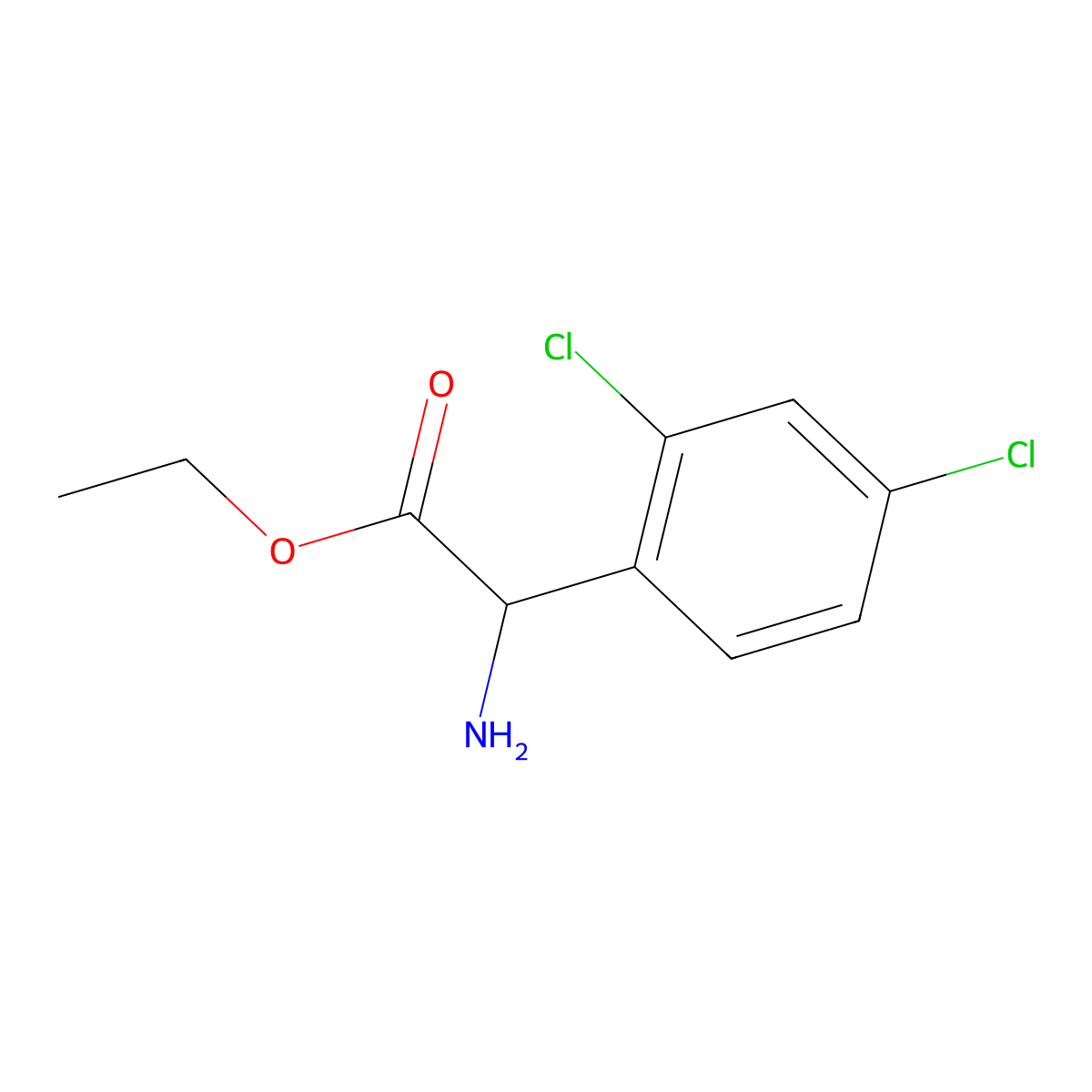 Ethyl 2-amino-2-(2,4-dichlorophenyl)acetate molecular structure, CAS 500772-55-4