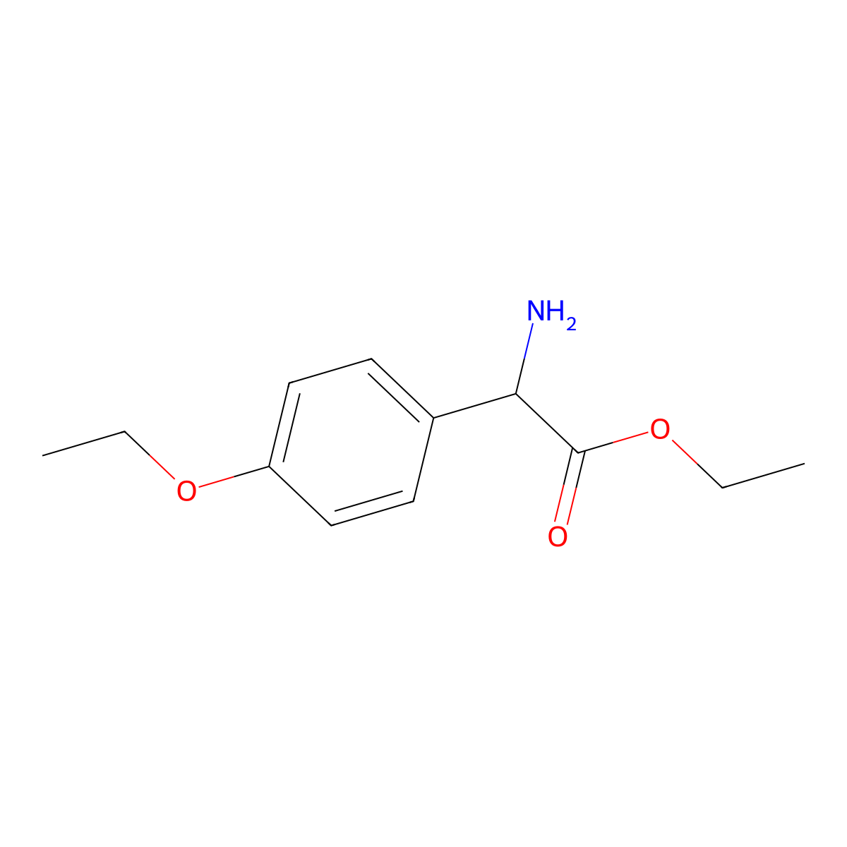 Ethyl 2-amino-2-(4-ethoxyphenyl)acetate molecular structure, CAS 500772-62-3