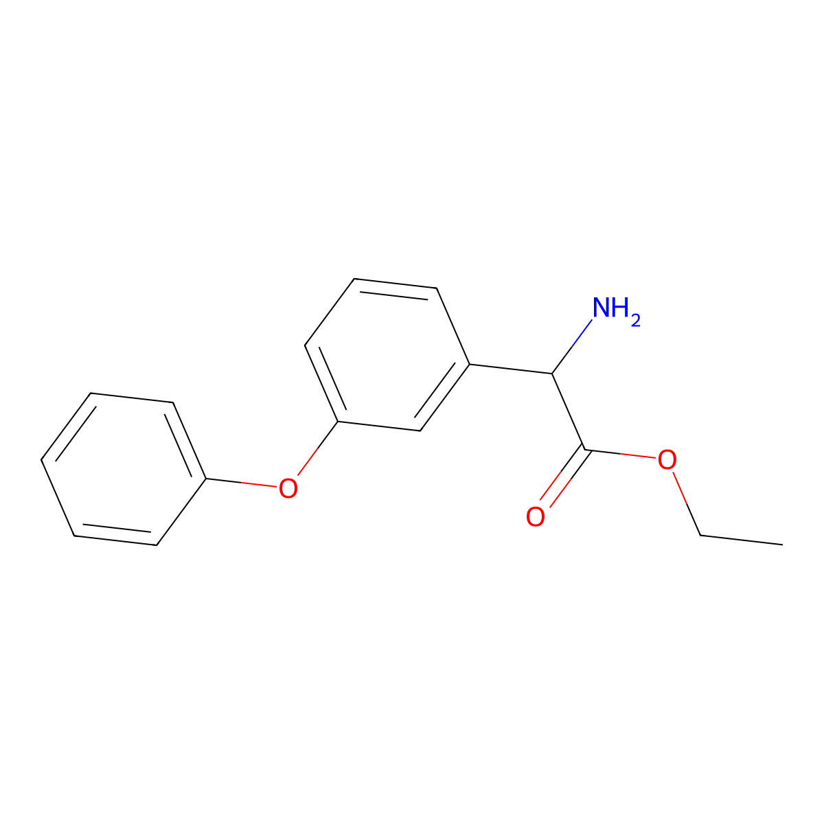 Ethyl 2-amino-2-(3-phenoxyphenyl)acetate molecular structure, CAS 500772-64-5
