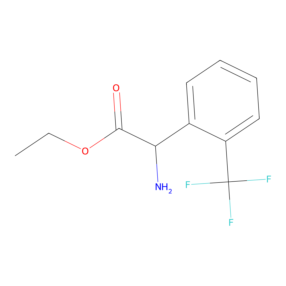 Ethyl 2-amino-2-[2-(trifluoromethyl)phenyl]acetate molecular structure, CAS 500772-65-6