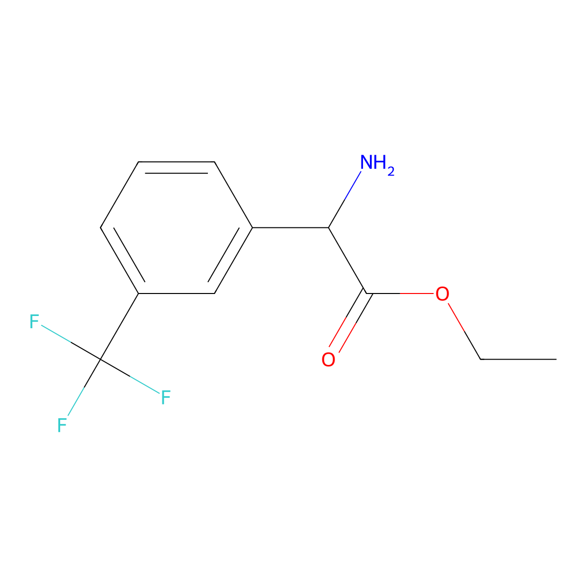 Ethyl 2-amino-2-[3-(trifluoromethyl)phenyl]acetate molecular structure, CAS 500772-66-7