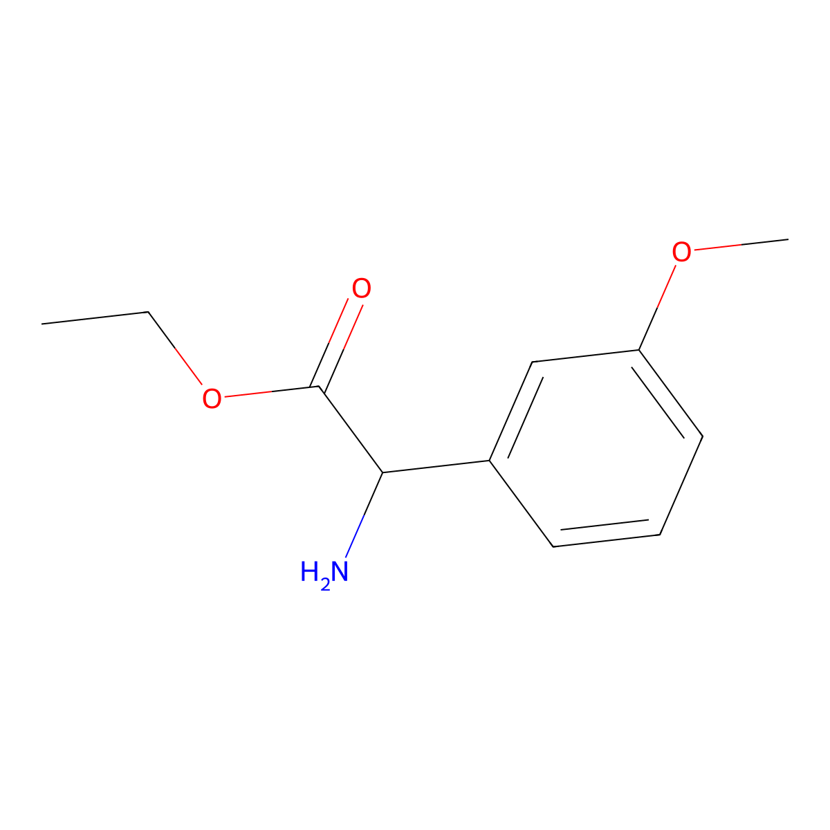 Ethyl 2-amino-2-(3-methoxyphenyl)acetate molecular structure, CAS 500772-68-9