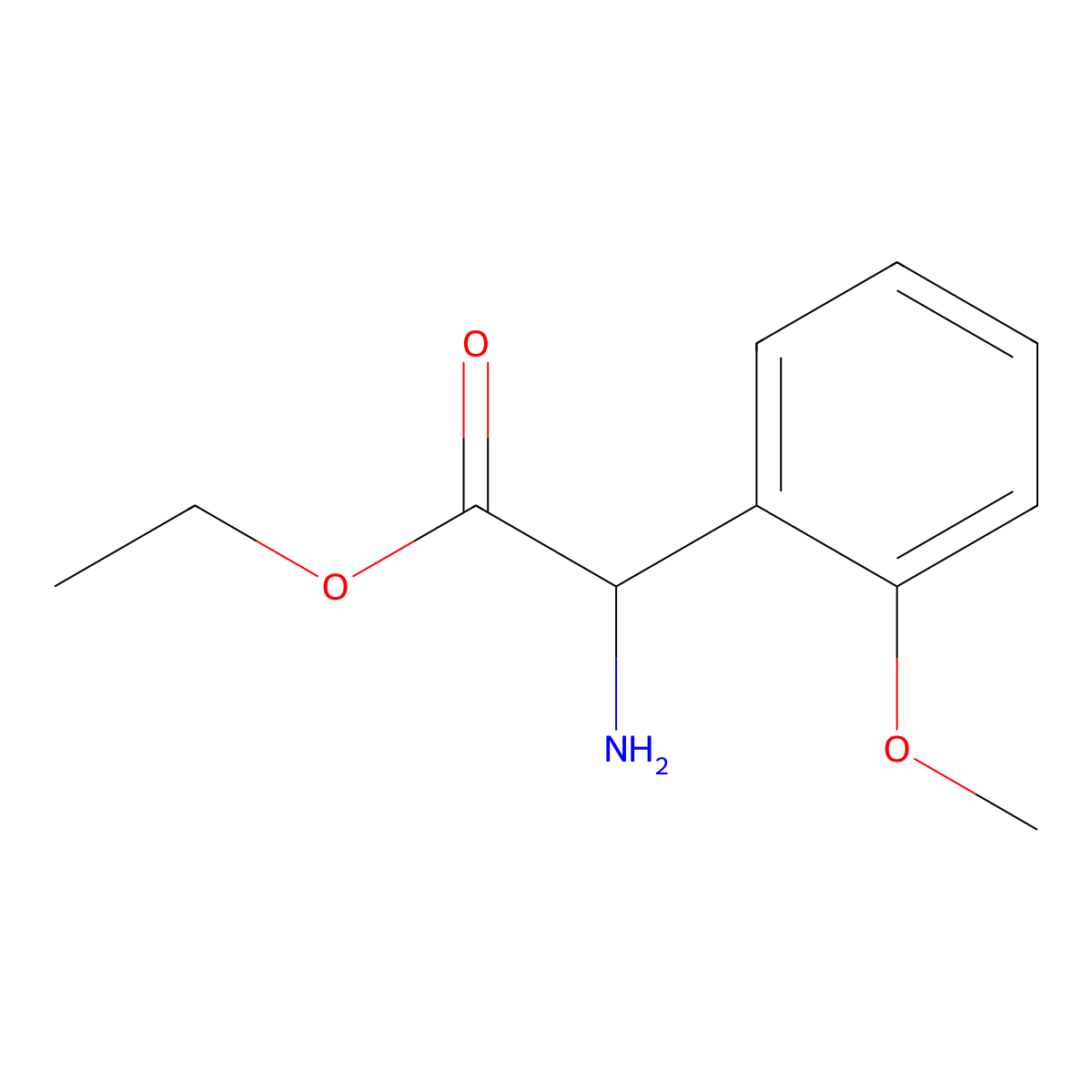 Ethyl 2-amino-2-(2-methoxyphenyl)acetate molecular structure, CAS 500772-69-0